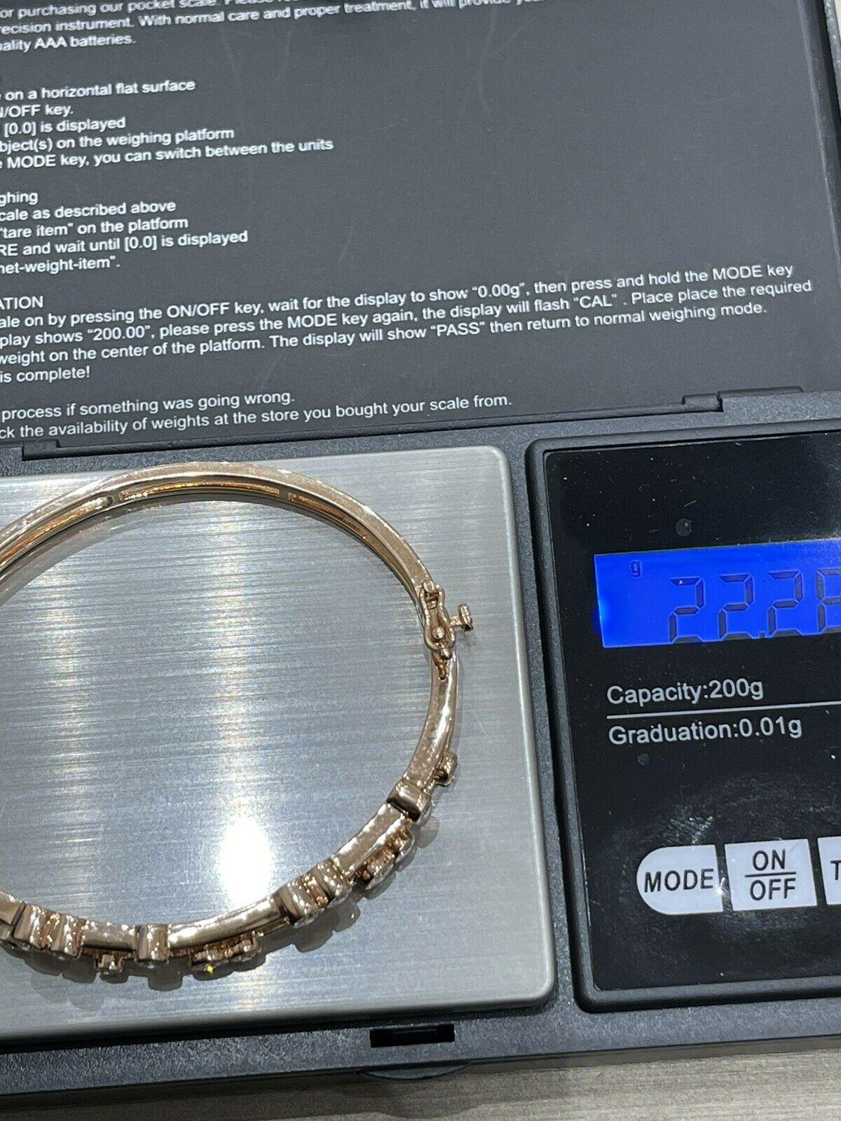 18ct Yellow Gold Diamond Bubble Bangle 1ct Single Stone Bracelet Solid 23g In New Condition For Sale In Ilford, GB
