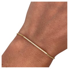 Pulsera de cadena de diamantes de oro amarillo de 18 ct