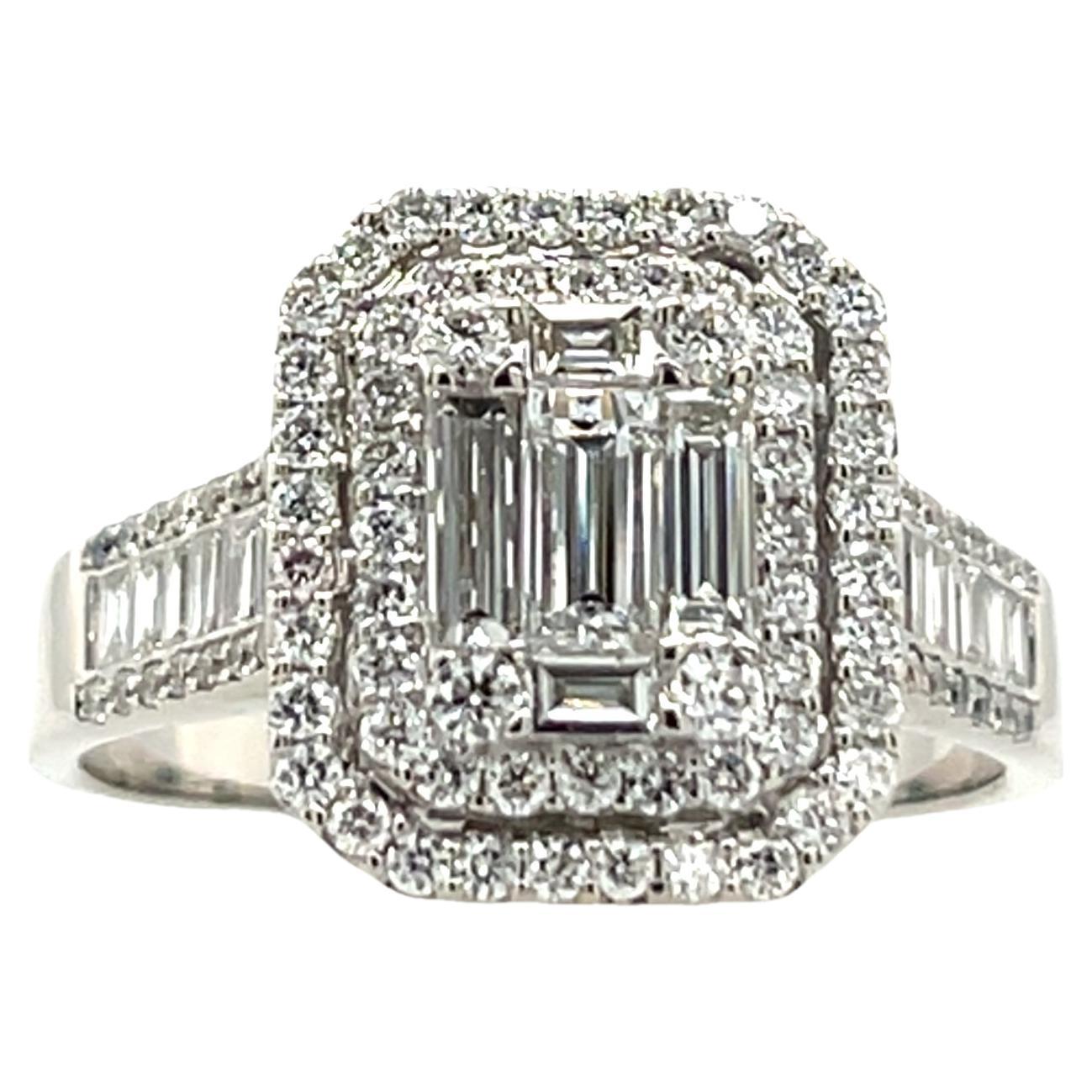 18ct White Gold Diamond Cluster Ring With 2.06ct Natural Diamonds