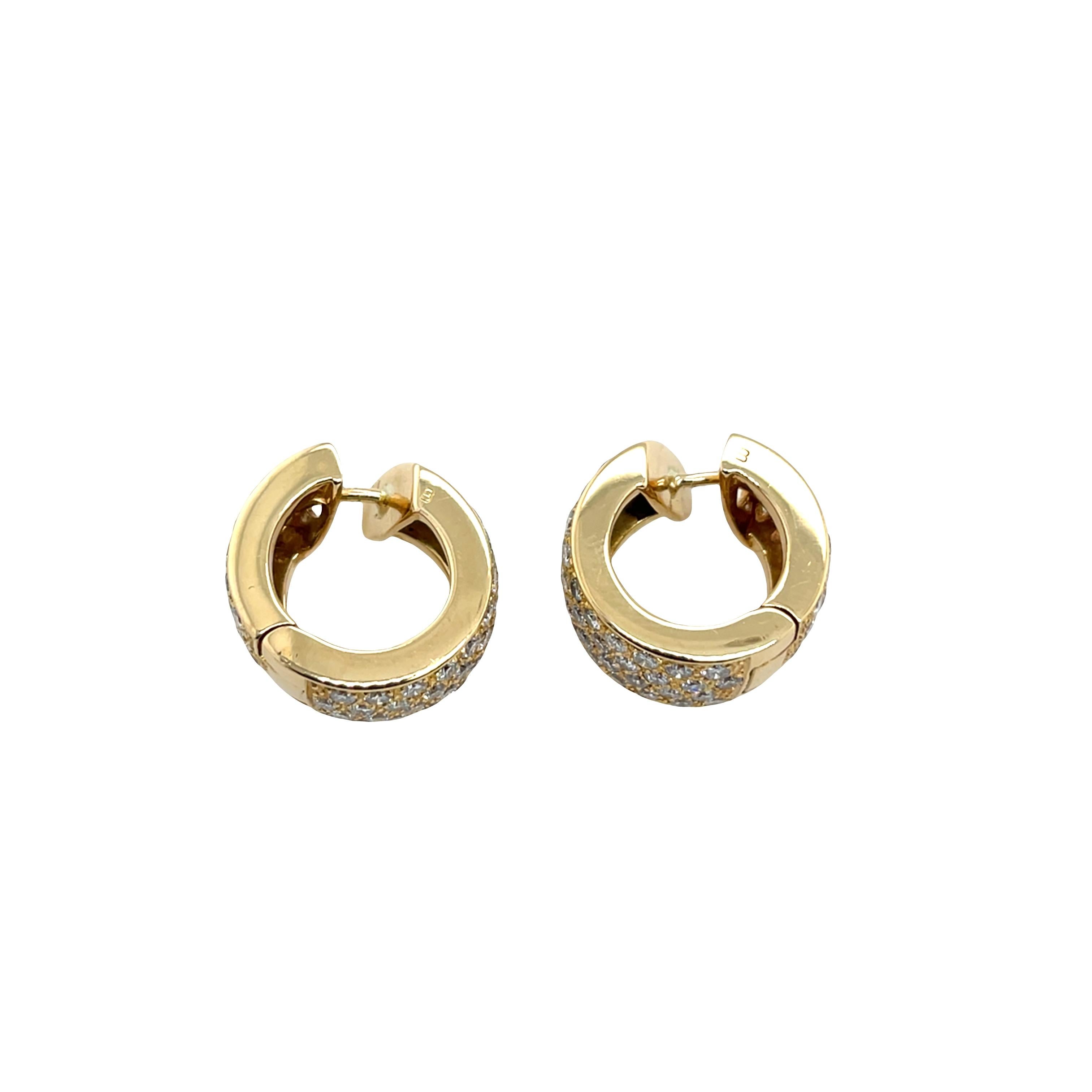 Donna Orecchini in oro giallo 18 ct con diamanti naturali 4,50 ct in vendita