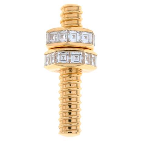 18 Karat Gelbgold & Diamant 'Ecrou de Cartier' Einzelner Ohrring von Cartier (Moderne) im Angebot