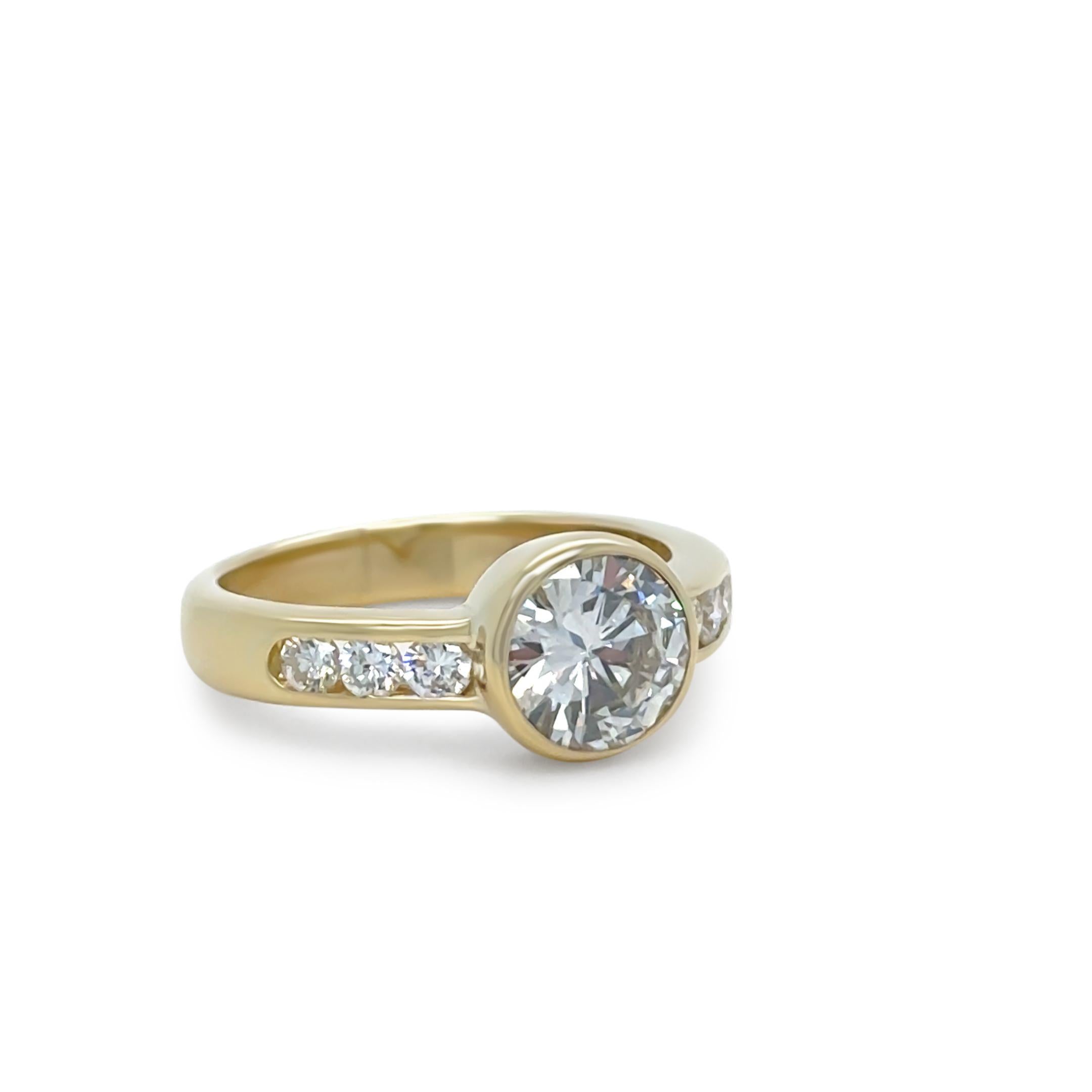 18 Karat Gelbgold Diamant-Verlobungsring 1,52 Karat (Rundschliff)