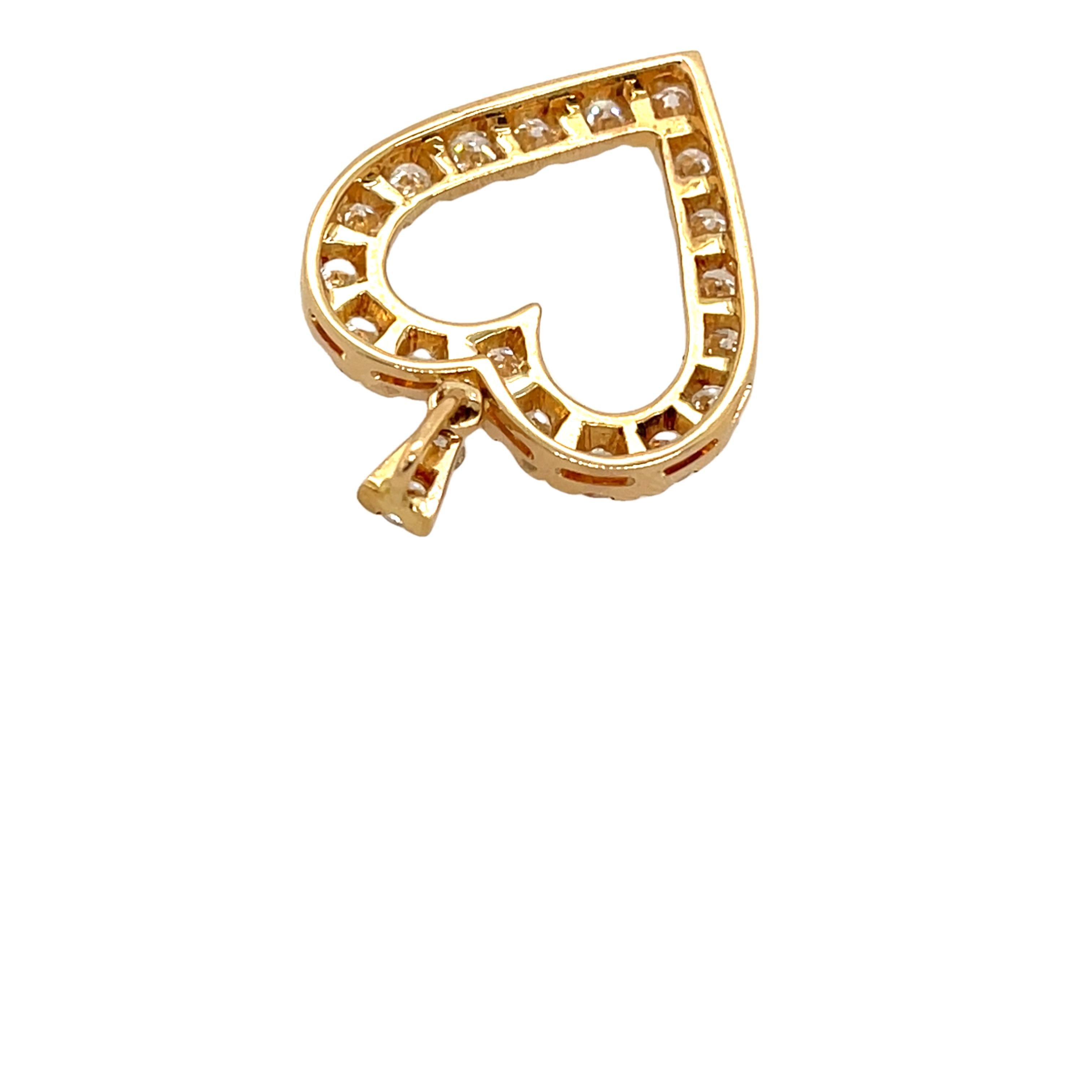 Women's or Men's 18ct Yellow Gold Diamond Heart Pendant Set With 1.0ct of Natural Diamonds