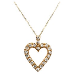 18ct Yellow Gold Diamond Heart Pendant Set With 1.0ct of Natural Diamonds