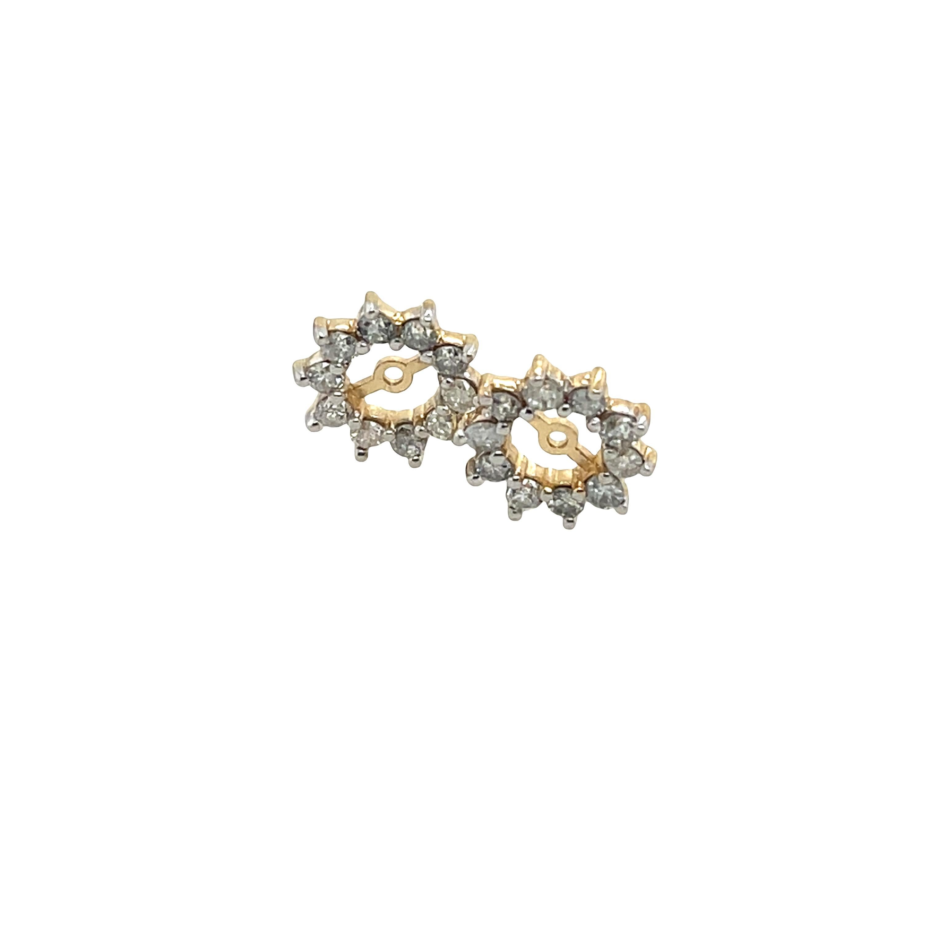 Taglio rotondo Orecchini con diamanti in oro giallo 18ct, 0,60ct in vendita