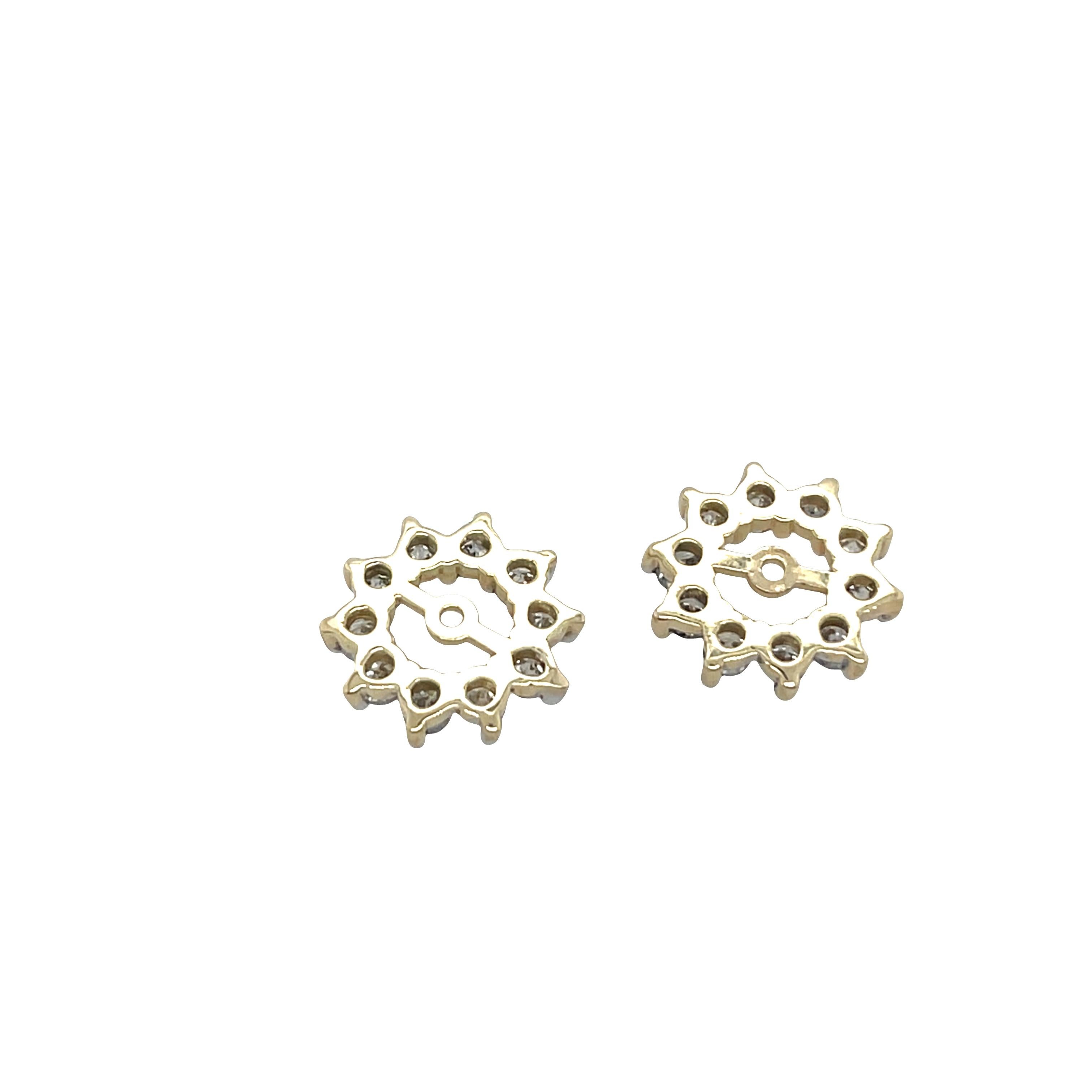 Orecchini con diamanti in oro giallo 18ct, 0,60ct In condizioni ottime in vendita a London, GB