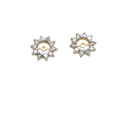 Orecchini con diamanti in oro giallo 18ct, 0,60ct