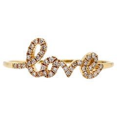 18CT Yellow Gold Diamond Love Ring