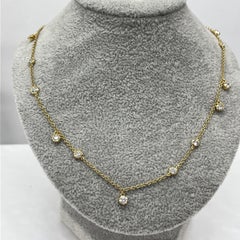 Collier de diamants en or jaune 18ct - 12 diamants, 1,95 ct de poids total de diamant