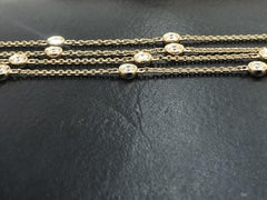18ct Yellow Gold Diamond Necklace 2ct By The Yard Long Chain 2 Carat Station