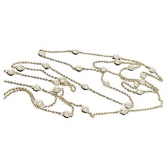 18 Karat Gelbgold Diamant-Halskette 2 Karat By The Yard Lange Kette 2 Karat Station