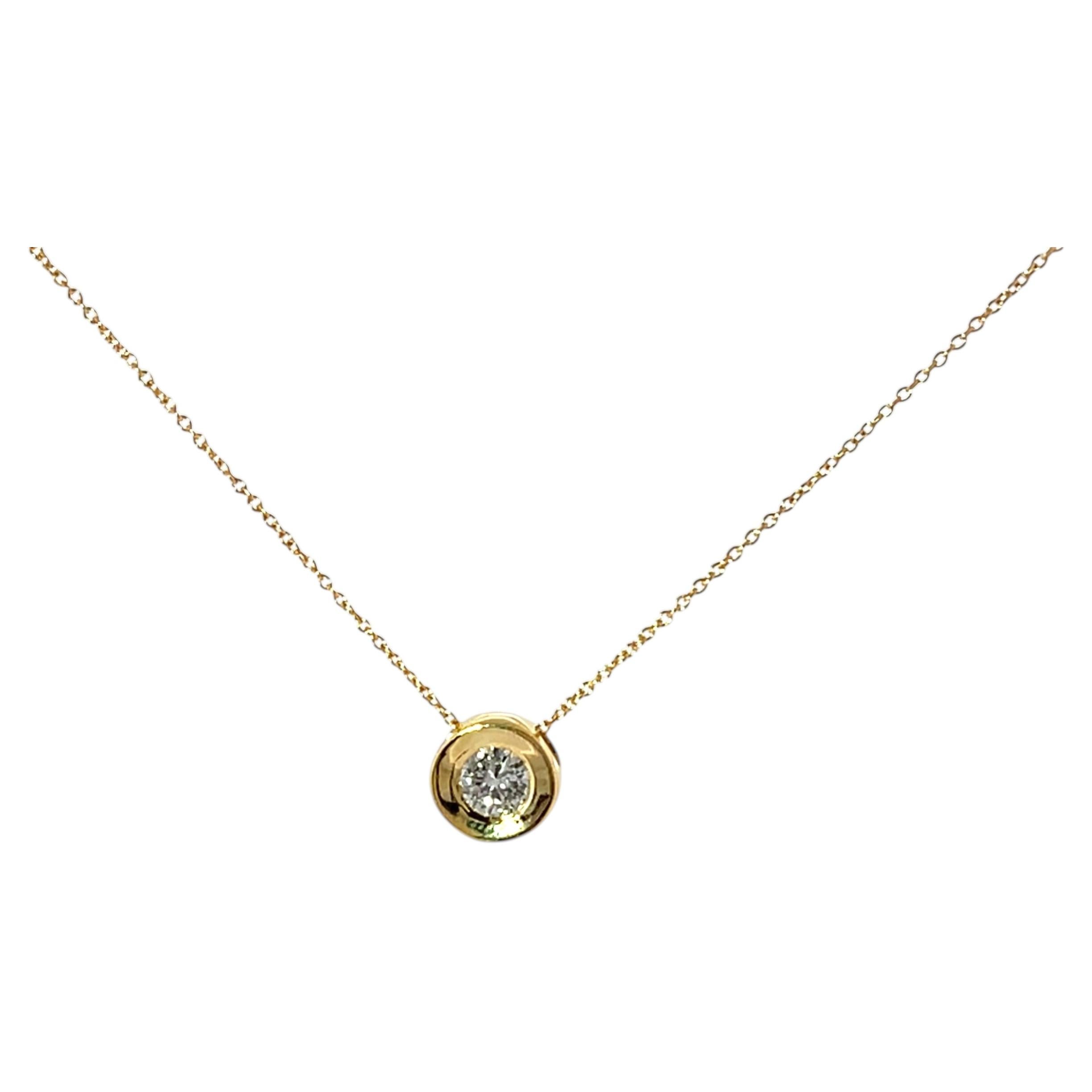 18ct Yellow Gold Diamond Pendant Necklace – 0.40ct