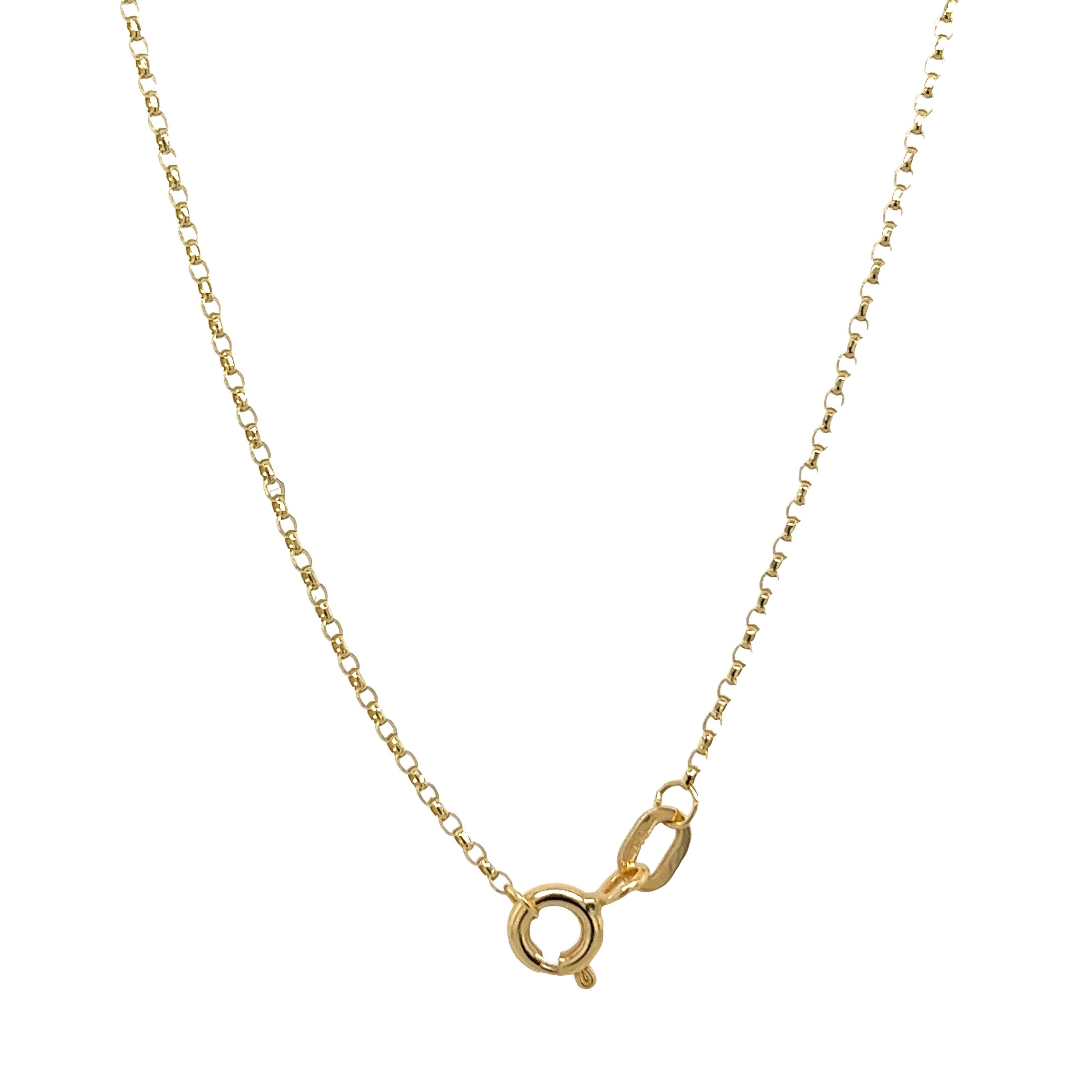 Round Cut 18ct Yellow Gold Diamond Pendant Set With 0.73ct Round Brilliant Cut Diamond For Sale