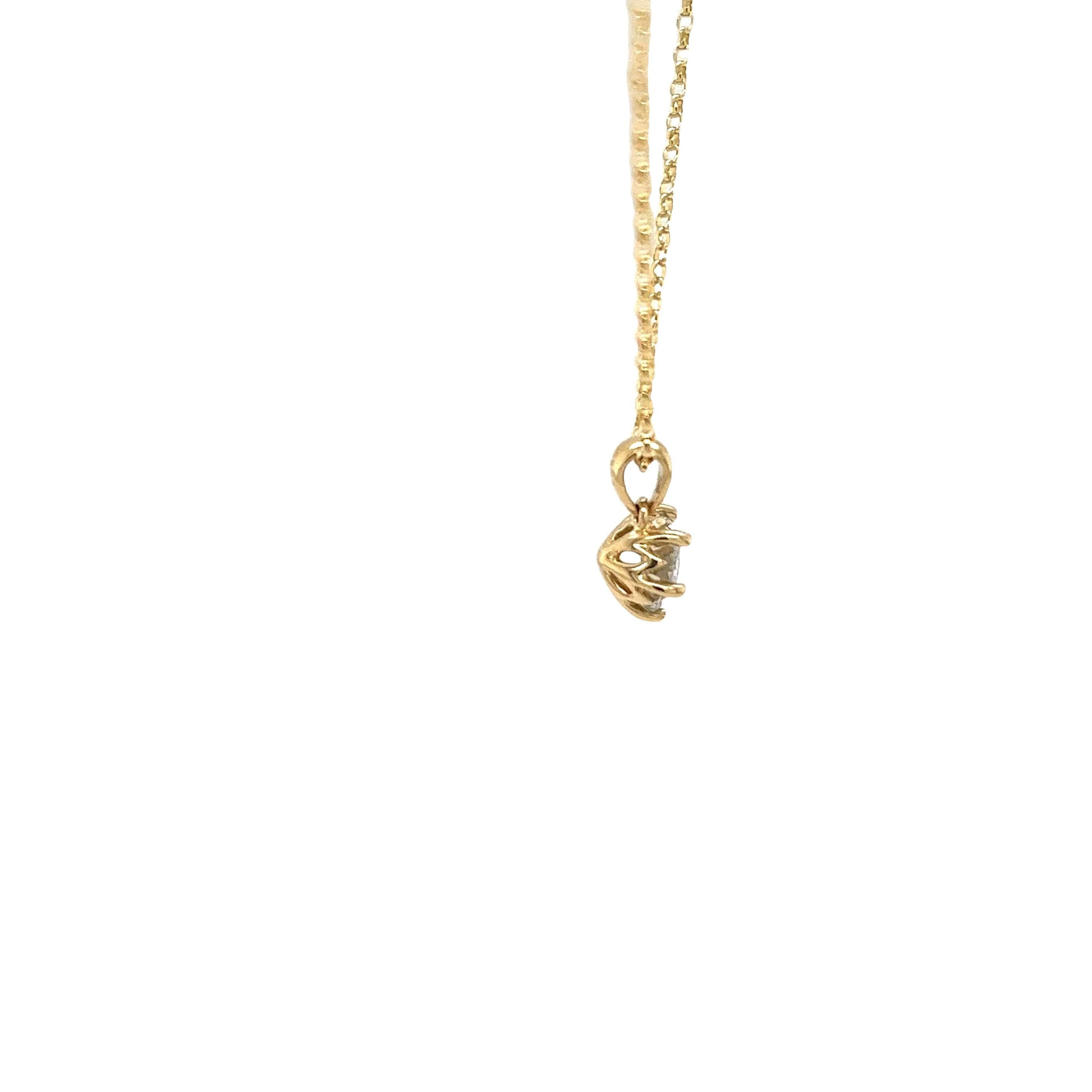 18ct Yellow Gold Diamond Pendant Set With 0.73ct Round Brilliant Cut Diamond In New Condition For Sale In London, GB