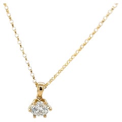 18ct Yellow Gold Diamond Pendant Set With 0.73ct Round Brilliant Cut Diamond