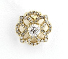 18ct Yellow Gold & Diamond Quatrefoil Contemporary Pendant