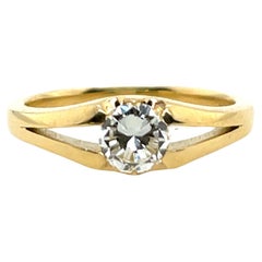 18ct Yellow Gold Diamond Ring – 0.52ct K-L / VS Round Diamond 18ct Yellow Gold Diamond Ring – 0.52ct K-L / VS Round Diamond