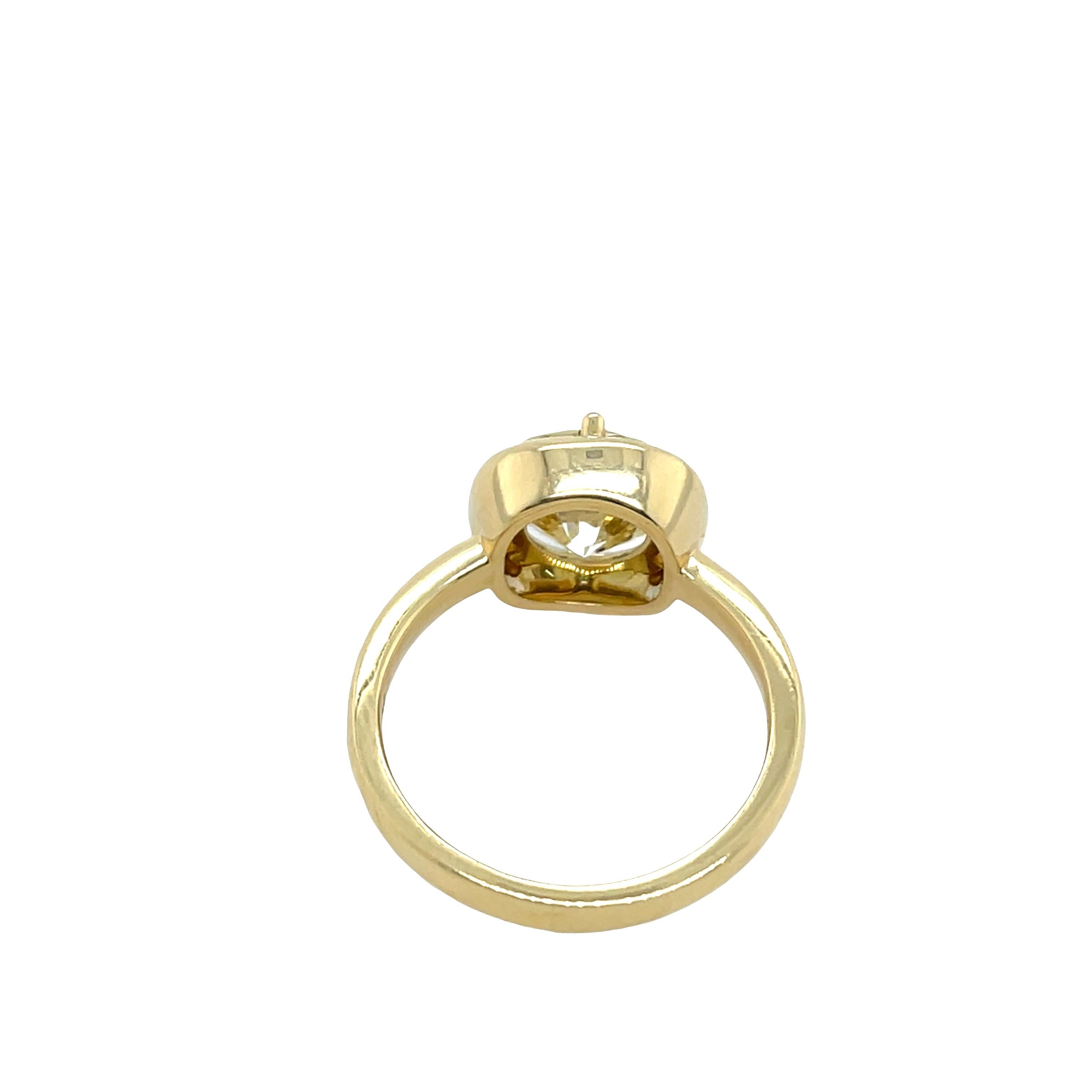 Taille ronde Bague en or jaune 18ct - Diamant rond de 2,67ct O/VVS2 en vente
