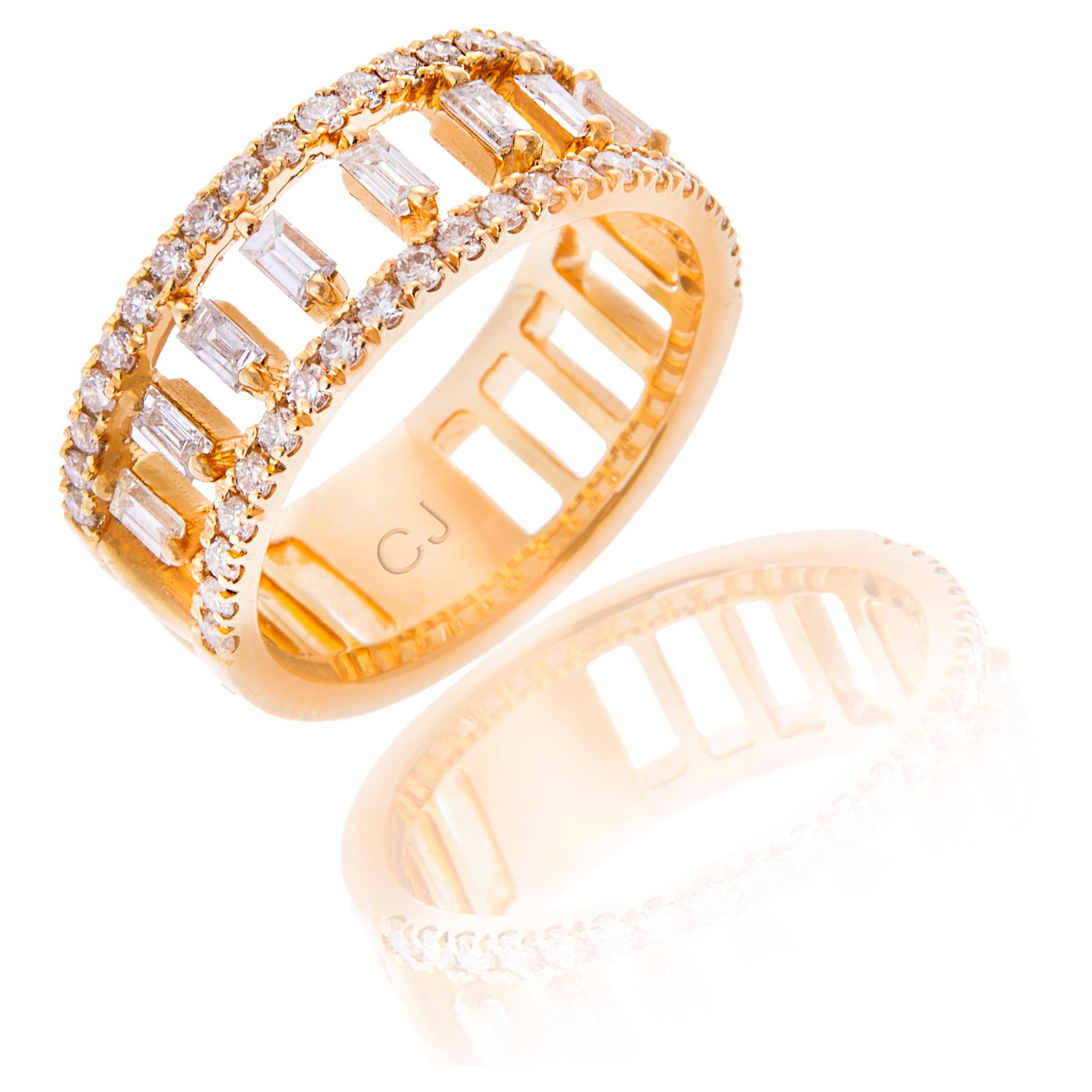 18ct Yellow Gold Diamond Ring For Sale