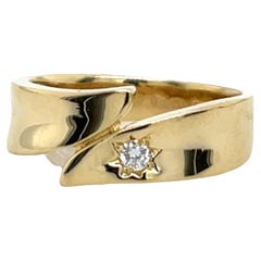 18ct Yellow Gold Diamond Ring, Set With 0.05ct Natural Diamond