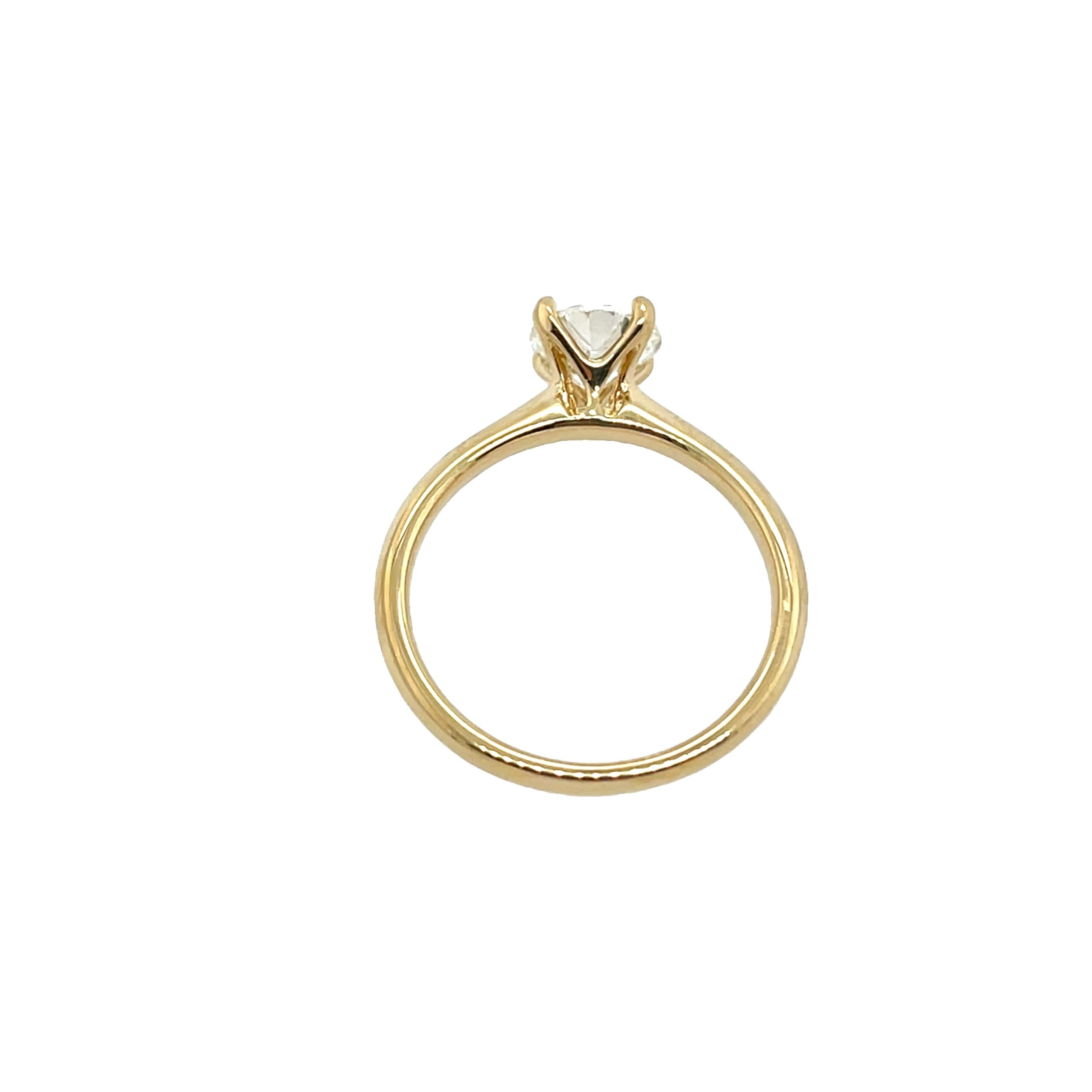 Anello con diamante in oro giallo 18ct e diamante taglio rotondo da 1,01ct 1