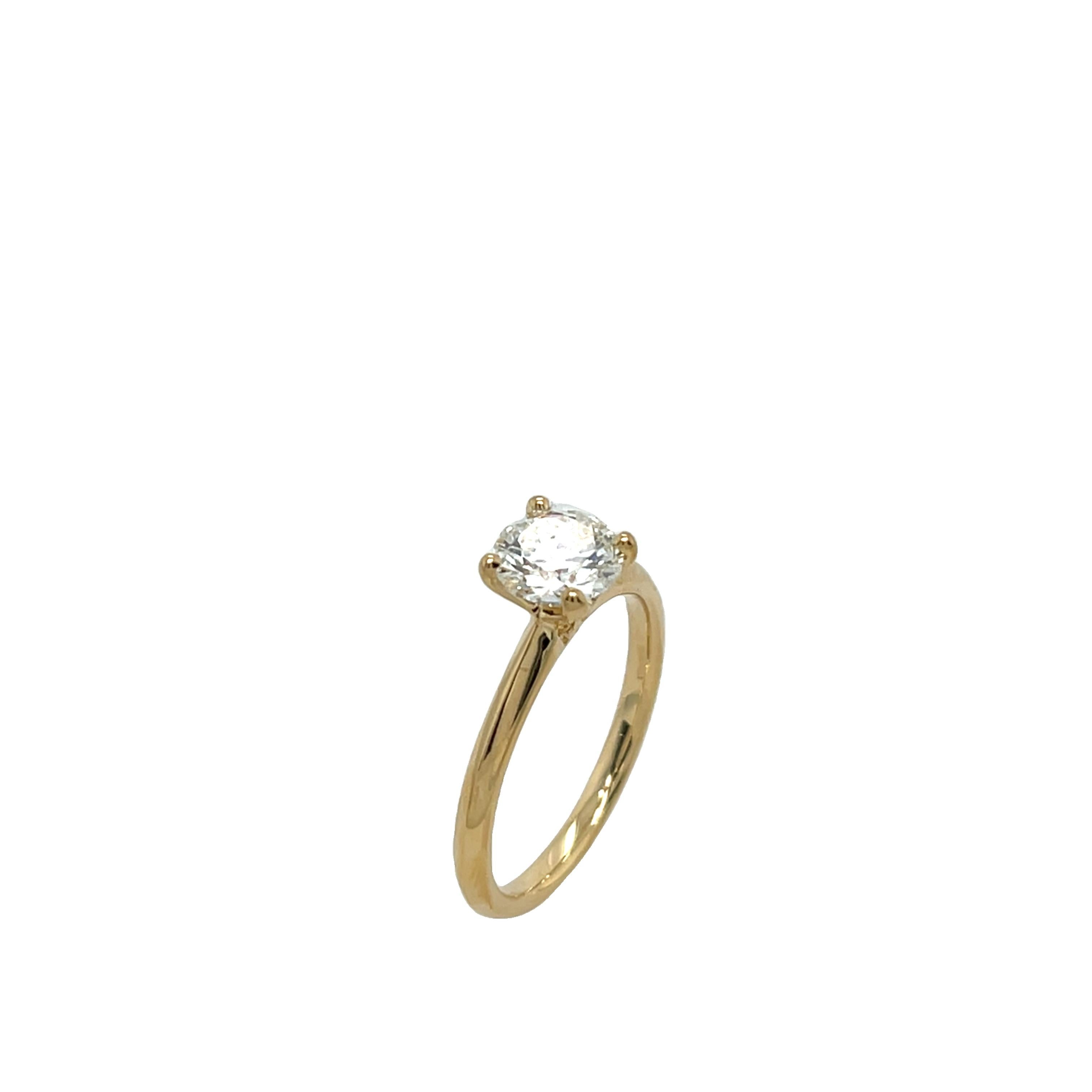 Anello con diamante in oro giallo 18ct e diamante taglio rotondo da 1,01ct 2
