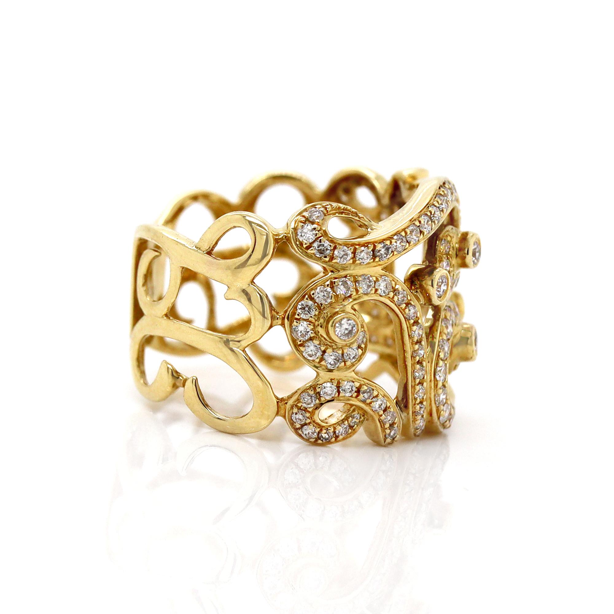 18ct Gelbgold Diamant Schnecke  Ring (Rundschliff) im Angebot