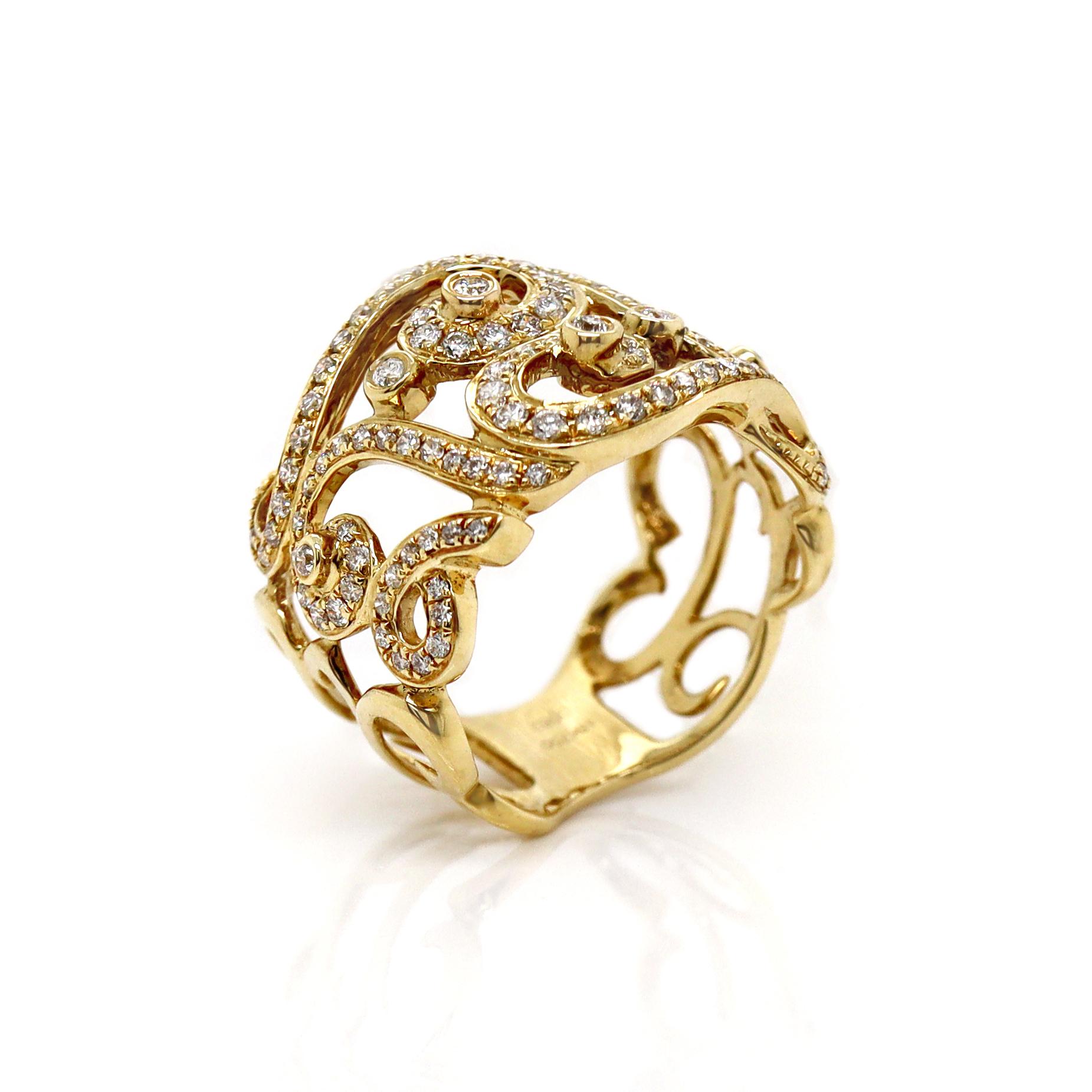 18ct Gelbgold Diamant Schnecke  Ring im Zustand „Neu“ im Angebot in Sydney, NSW
