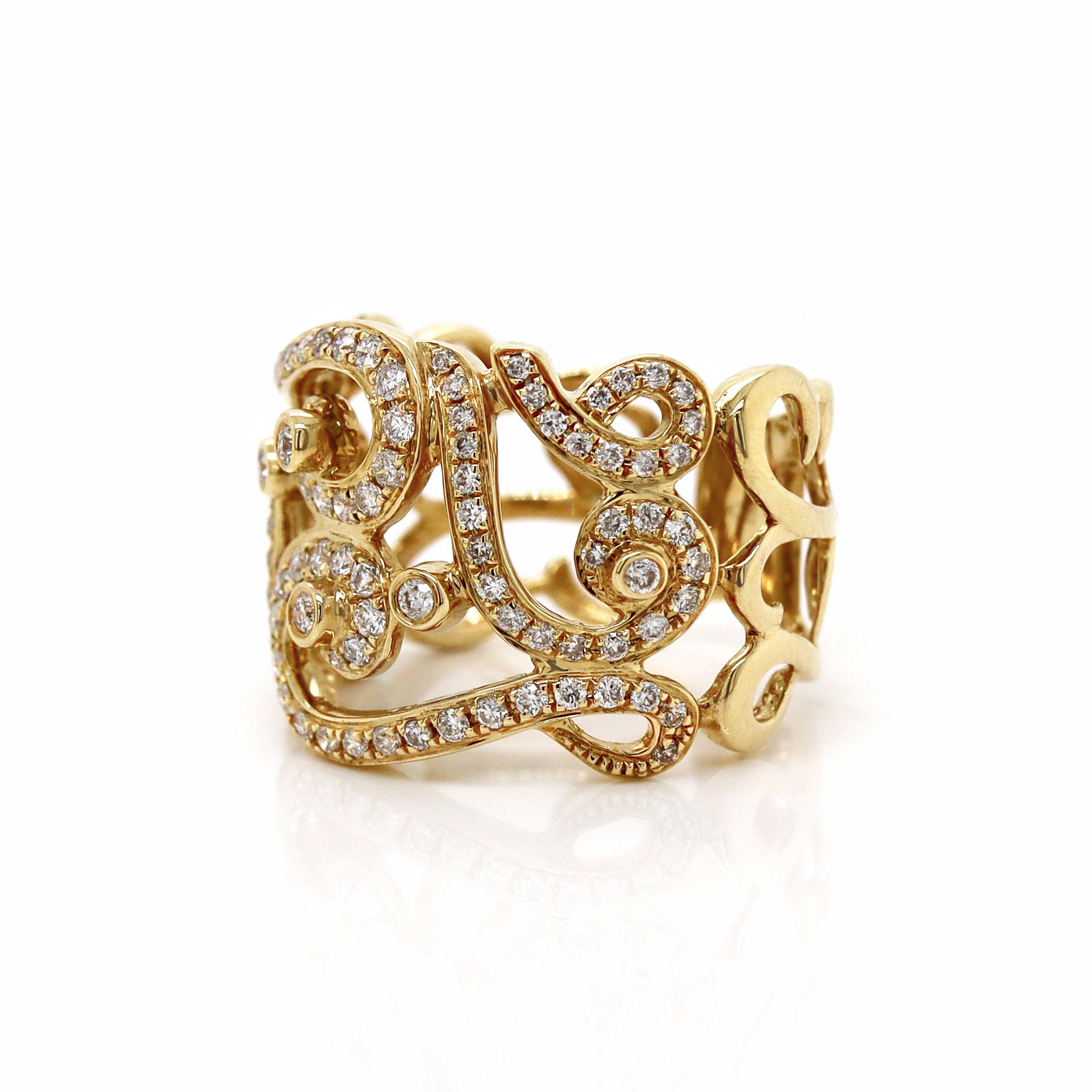 18ct Gelbgold Diamant Schnecke  Ring für Damen oder Herren im Angebot