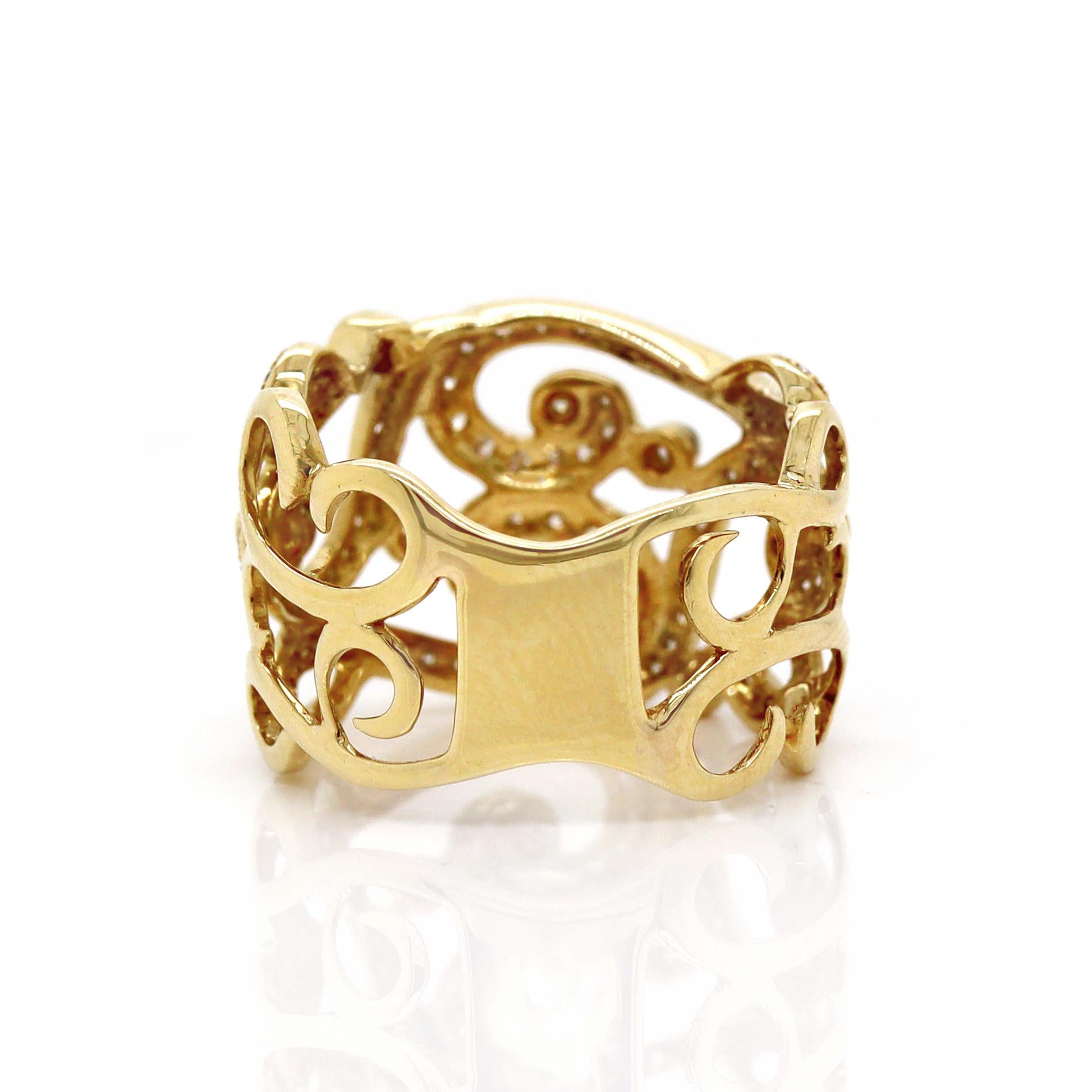 18ct Gelbgold Diamant Schnecke  Ring im Angebot 1