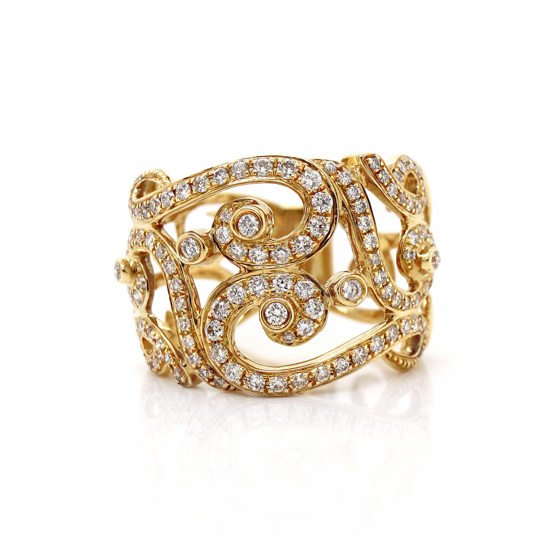 18ct Gelbgold Diamant Schnecke  Ring im Angebot 2