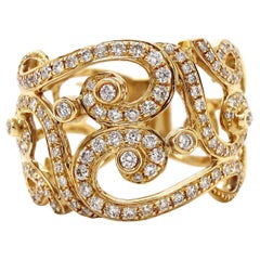 Pergamino de diamantes en oro amarillo de 18 ct  Anillo