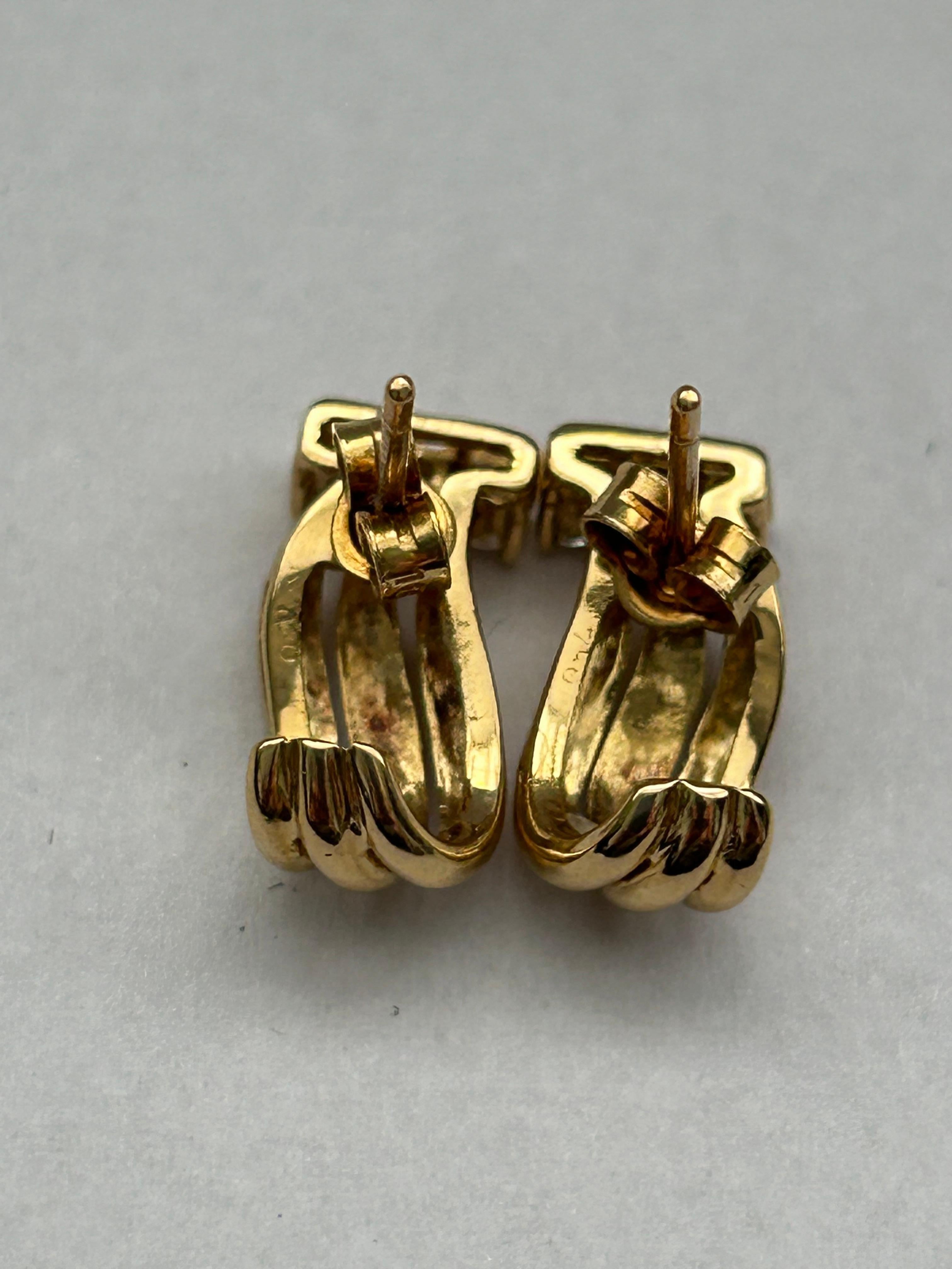 Boucles d'oreilles en or jaune 18 carats serties de diamants Est 0,18 carat, H/SI. Excellent état - En vente à Canterbury, GB