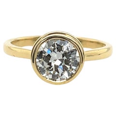 14 Karat Roségold & Platin Diamantring, mit 0,38 Karat rundem Diamanten besetzt