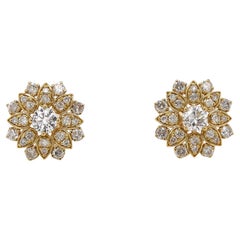 18ct Yellow Gold Diamond Starburst Earrings