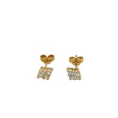 Pendientes de oro amarillo de 18 ct, diamantes de 0,20 ct