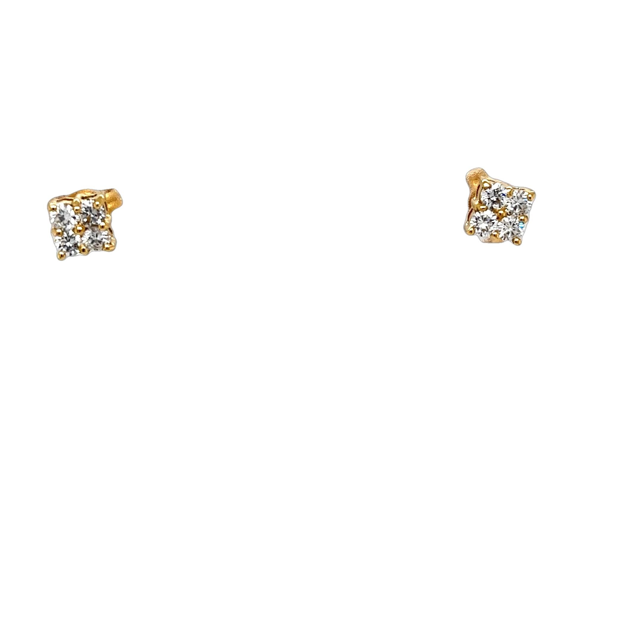 Clous d'oreilles en or jaune 18 carats avec diamants de 0,25 carat Neuf - En vente à London, GB