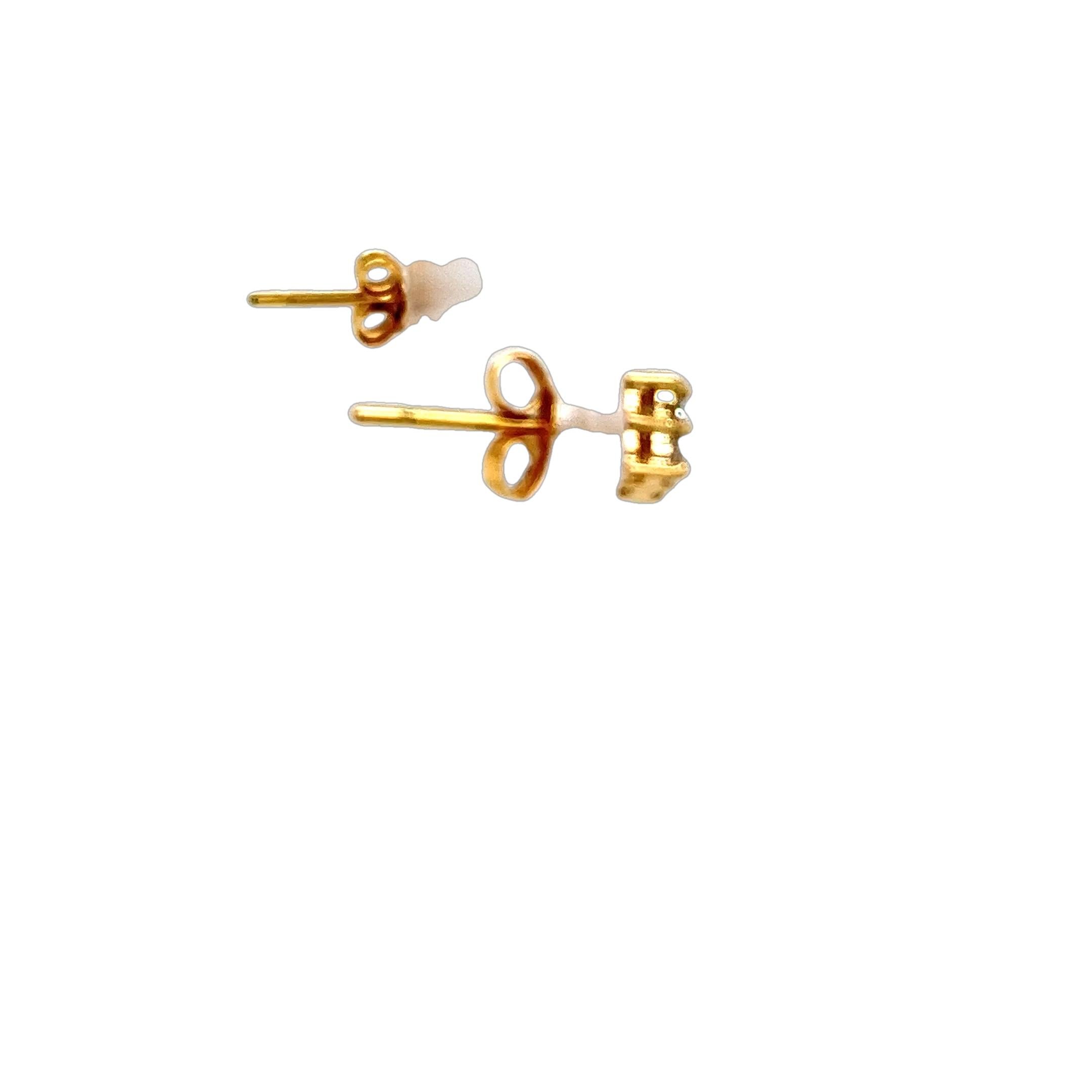 Clous d'oreilles en or jaune 18 carats avec diamants de 0,25 carat en vente 2
