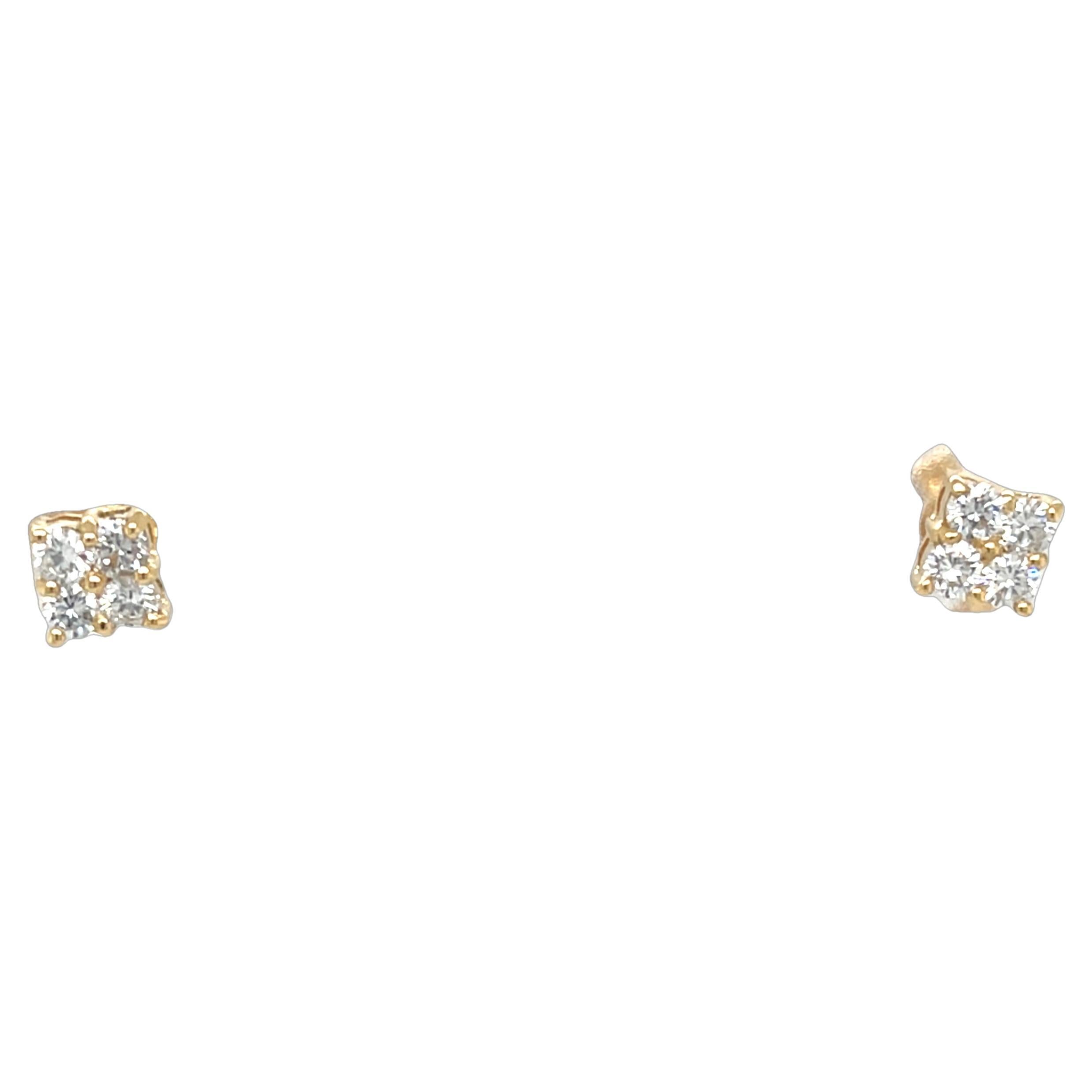 18ct Yellow Gold Diamond Stud Earrings, 0.25ct Diamonds