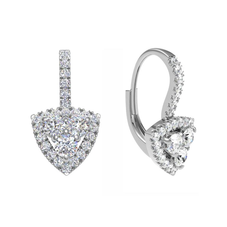18ct Gelbgold & Diamant Trillion Contemporary Ohrringe im Zustand „Neu“ im Angebot in London, GB
