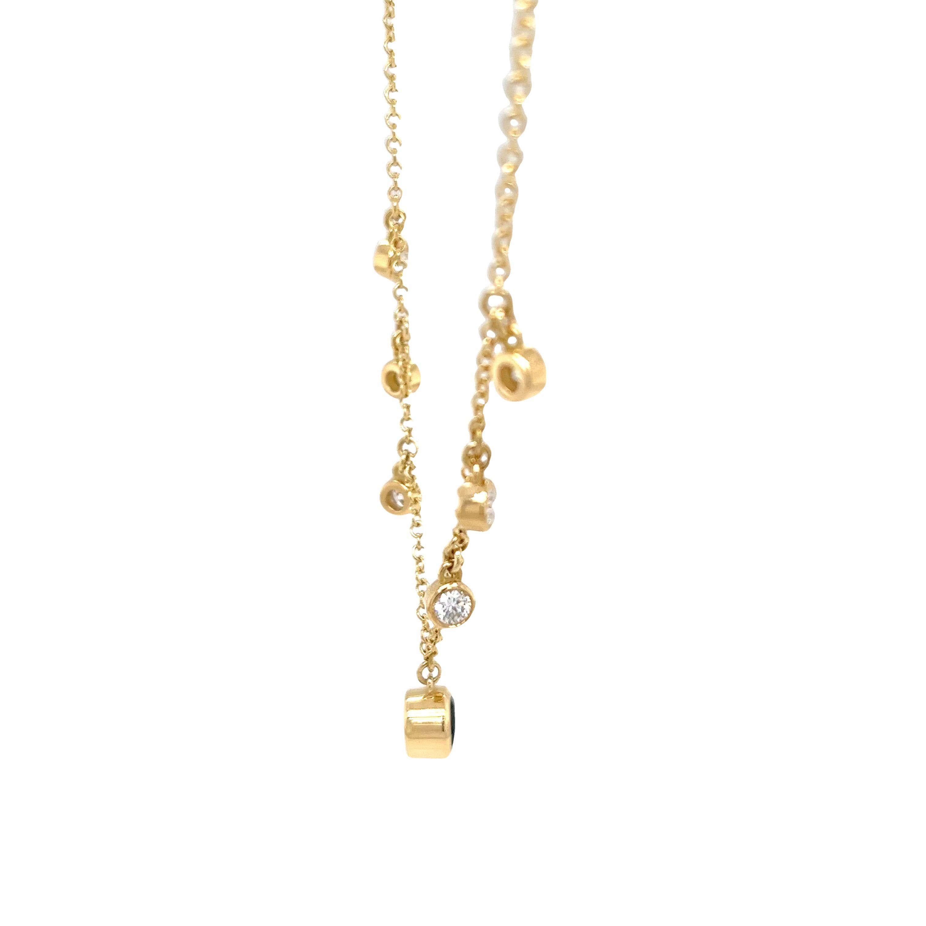 18ct Yellow Gold Diamond & Tsavorite Necklace Set With 0.85ct of G/VS Diamonds For Sale 2