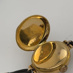 18ct Yellow Gold Diamond Watch with Leather Strap