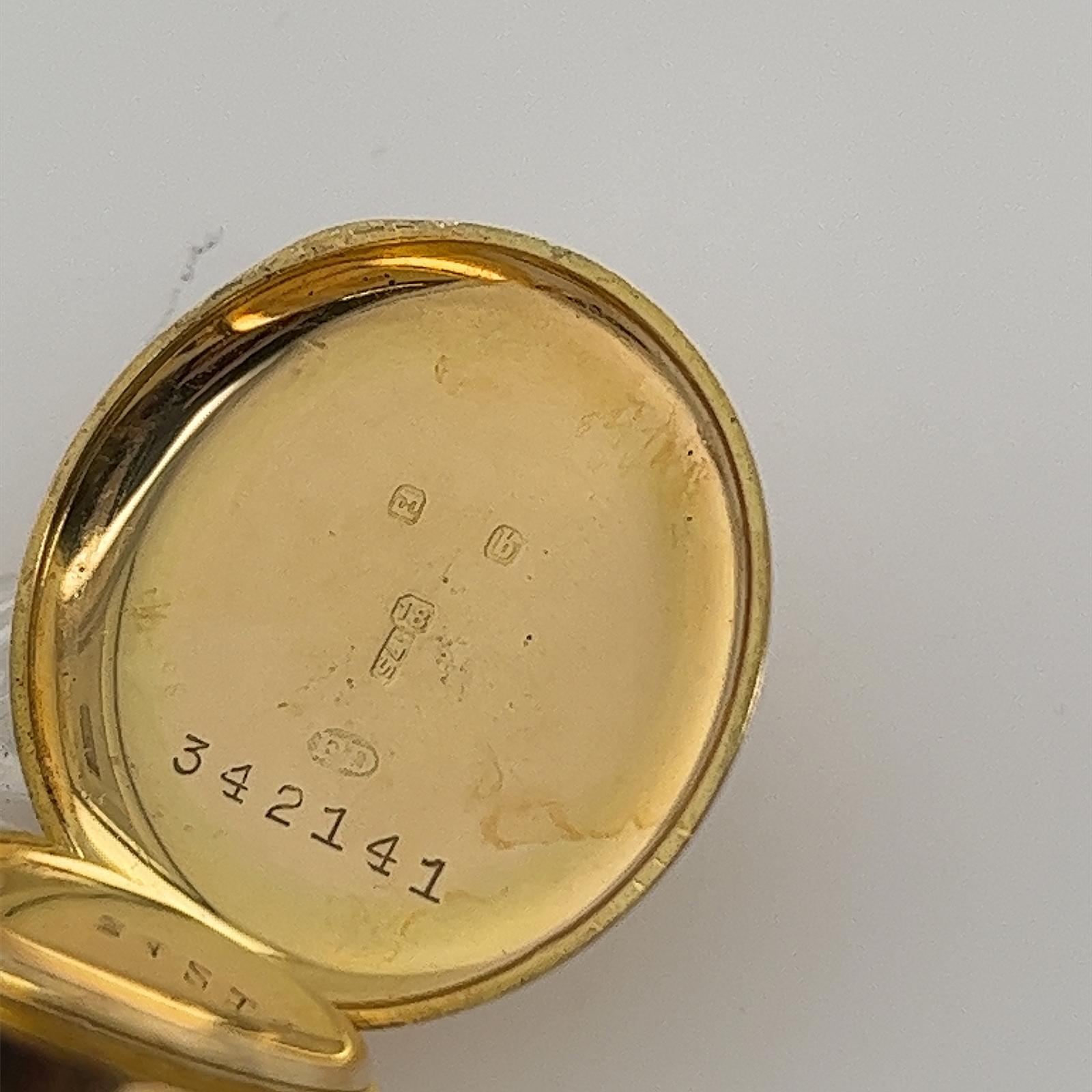 Round Cut 18ct Yellow Gold Diamond Watch with Leather Strap For Sale