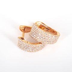 18ct Yellow Gold Diamonds Hoops
