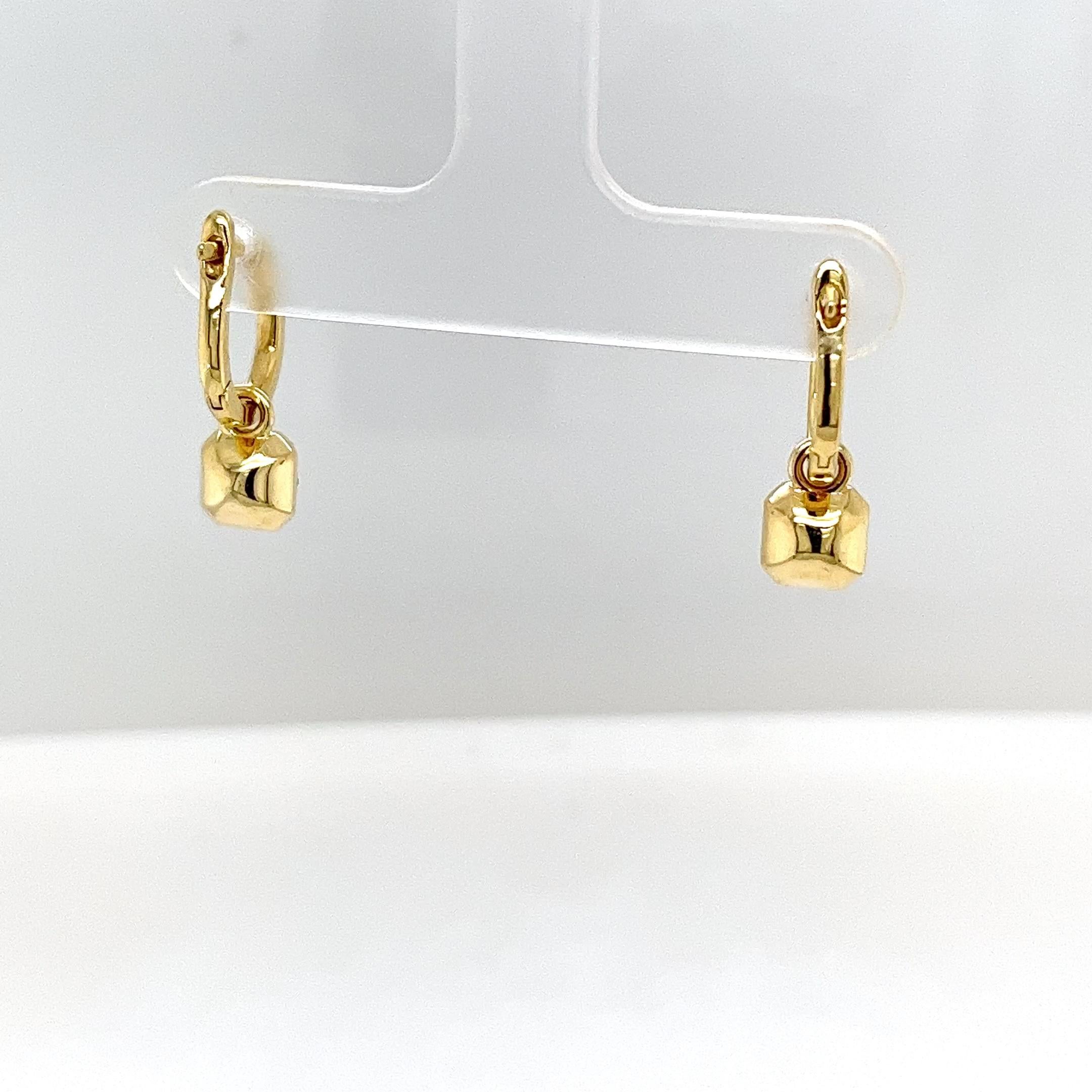 Ohrringe aus 18 kt Gelbgold mit 2 Asscher-Schliffen, insgesamt 1,24 kt im Angebot 3