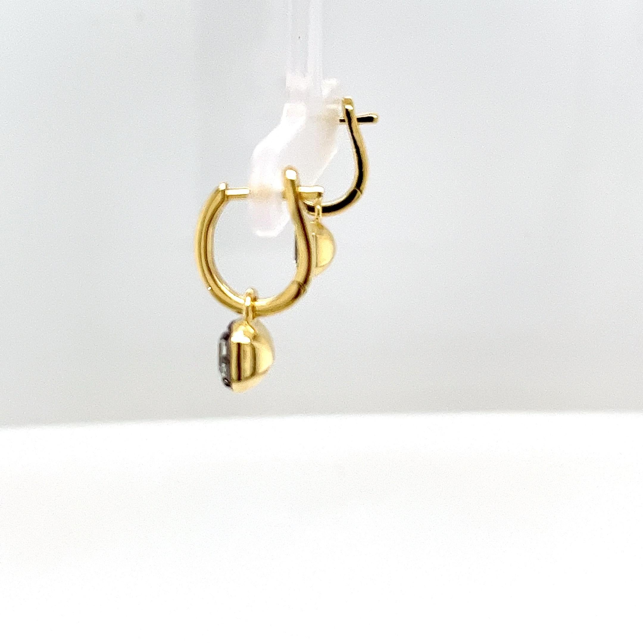 Ohrringe aus 18 kt Gelbgold mit 2 Asscher-Schliffen, insgesamt 1,24 kt im Angebot 4