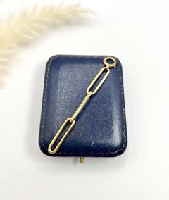 18ct Yellow Gold, Edwardian Trombone Link Chain Extender Pendant with Bolt Ring