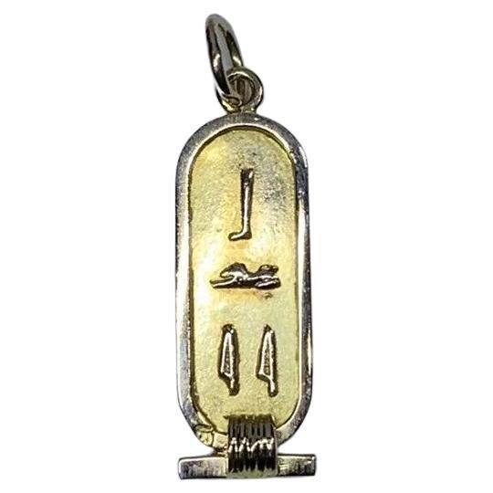 Ägyptischer Kartuschen-Anhänger aus 18 Karat Gelbgold.