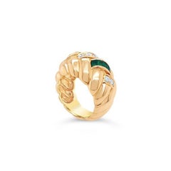18ct Yellow Gold Emerald and Diamond Dress Ring