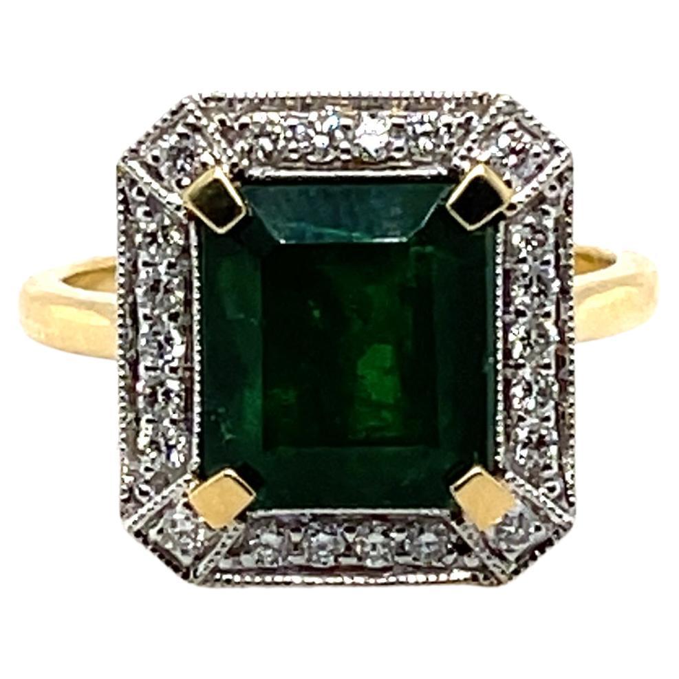 Georgian 18ct Gold Yellow Topaz and Emerald Navette Cluster Ring, Circa ...